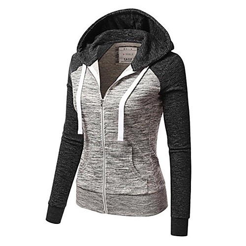 

Women's Hoodie Sweatshirt Solid Color Color Block Zipper Front Pocket Daily Basic Casual Hoodies Sweatshirts Black Purple Red