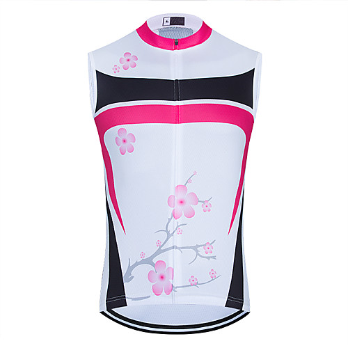 

21Grams Women's Sleeveless Cycling Jersey Cycling Vest Fuchsia Floral Botanical Bike Vest / Gilet Jersey Mountain Bike MTB Road Bike Cycling Breathable Quick Dry Anatomic Design Sports Clothing