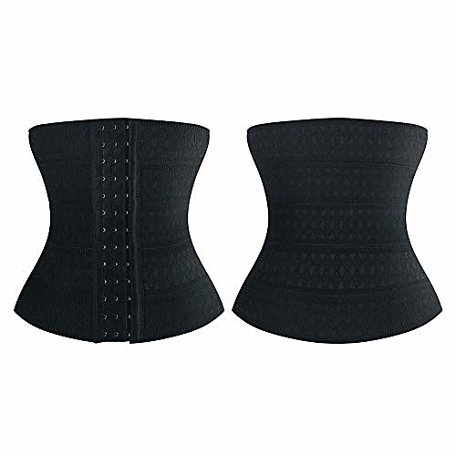 

waist trimmer body shaping training belt stomach fat burner elastic strap cincher shapewear women black l