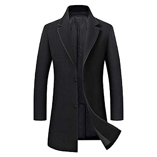 

men's trench coat blend slim fit jacket single breasted business top coat