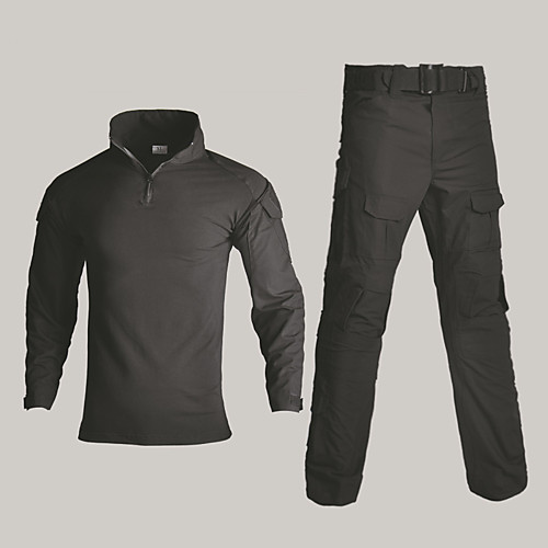 

Men's Hunting T-shirt Hunting Suit Tactical Cargo Pants Outdoor Windproof Anti-Wear Quick Dry Breathable Autumn / Fall Spring Solid Colored Clothing Suit Polyester Long Sleeve Camping / Hiking