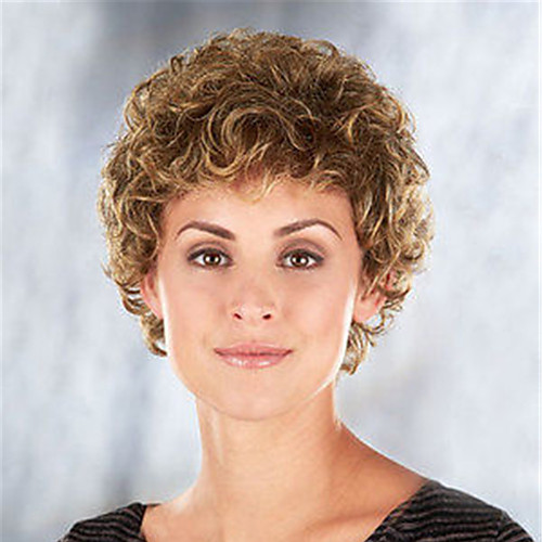 

Synthetic Wig Curly Pixie Cut Wig Short Light Brown Dark Brown Synthetic Hair Women's Fashionable Design Exquisite Dark Brown Light Brown