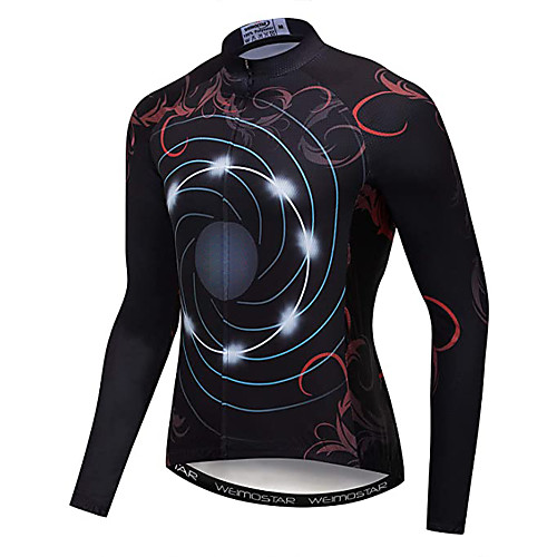 

21Grams Men's Long Sleeve Cycling Jersey Winter Fleece Black Galaxy Bike Jersey Top Mountain Bike MTB Road Bike Cycling UV Resistant Fleece Lining Breathable Sports Clothing Apparel / Stretchy / Warm