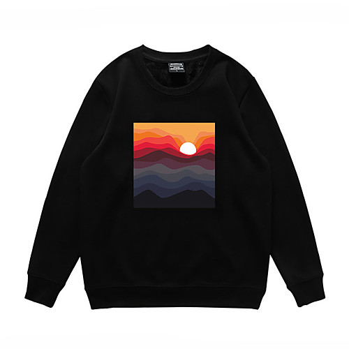 

Men's Pullover Sweatshirt Print Slogan Daily Casual Hoodies Sweatshirts Black