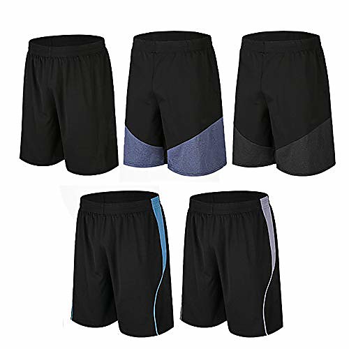 

men's active athletic shorts 5 pack for workouts basketball football badminton exercise training running (5pcs, 2xl)