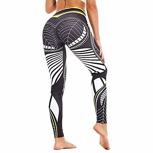 

deatu high waist yoga pants women workout leggings tummy control butt lifting hippie running compression tights leggings (black,large)