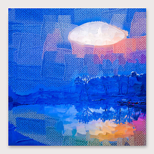 

Oil Painting Hand Painted Square Abstract Modern Stretched Canvas