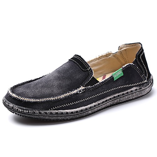 

Men's Loafers & Slip-Ons Casual Daily Canvas Breathable Non-slipping Wear Proof Almond Black Blue Fall Spring