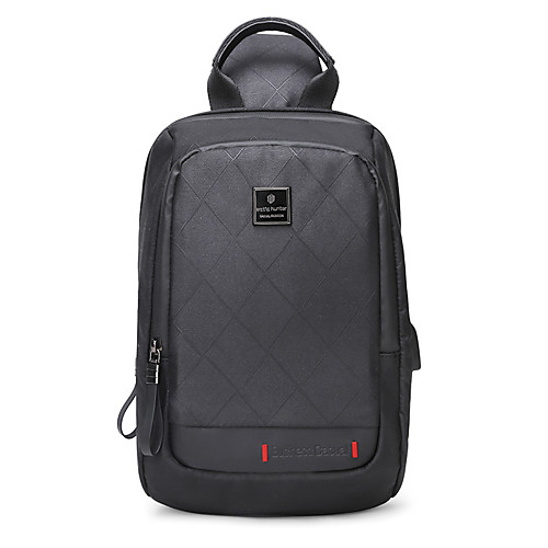 

Men's Bags Faux Leather Sling Shoulder Bag Chest Bag Zipper Daily Outdoor 2021 MessengerBag Black Grey Black Gray