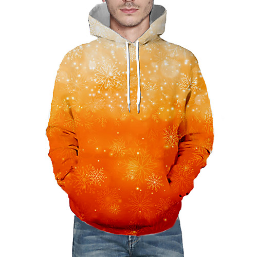 

Men's Pullover Hoodie Sweatshirt Print Graphic 3D Christmas Daily 3D Print 3D Print Christmas Hoodies Sweatshirts Orange