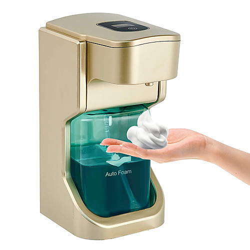 

EXECART Automatic Foaming Soap Dispenser Hand-Free Touchless Soap Dispenser with Motion Sensor Waterproof for Kitchen Bathroom Office School Gold
