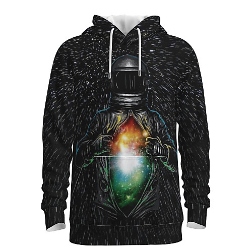 

Men's Pullover Hoodie Sweatshirt Universe Graphic 3D Daily 3D Print 3D Print Casual Hoodies Sweatshirts Black