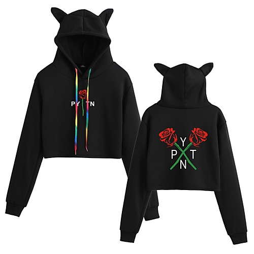 

Inspired by Cosplay Payton Moormeier Crop Top Hoodie Polyester / Cotton Blend Graphic Prints Printing Cat Ear Crop Top For Women's / Men's