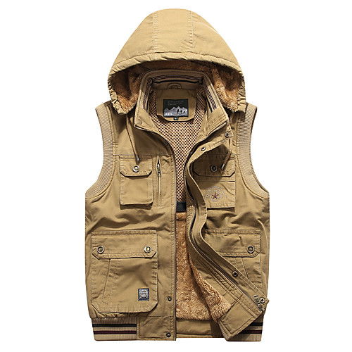 

Men's Boys' Hiking Jacket Hiking Vest / Gilet Hiking Gilet Winter Outdoor Solid Color Lightweight Windproof Breathable Quick Dry Jacket Winter Jacket Top Cotton Single Slider Hunting Fishing Climbing