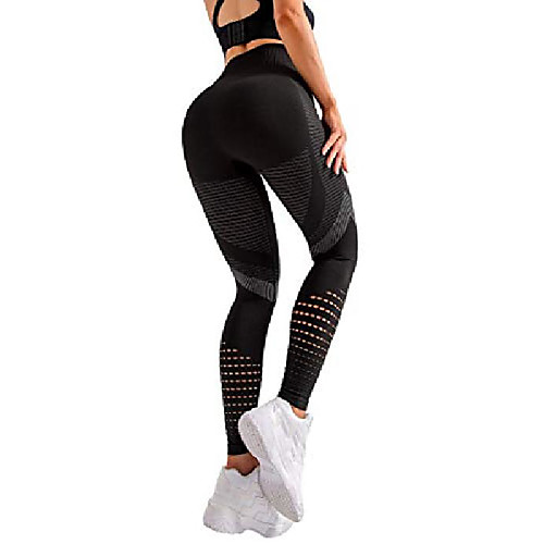 

high waisted seamless leggings for women tummy butt lift compression pants sport tights workout legging (wfbk01, large)