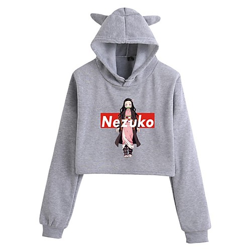 

Inspired by Cosplay Demon Slayer Kamado Nezuko Hoodie Crop Top Hoodie Polyster Top For Women's