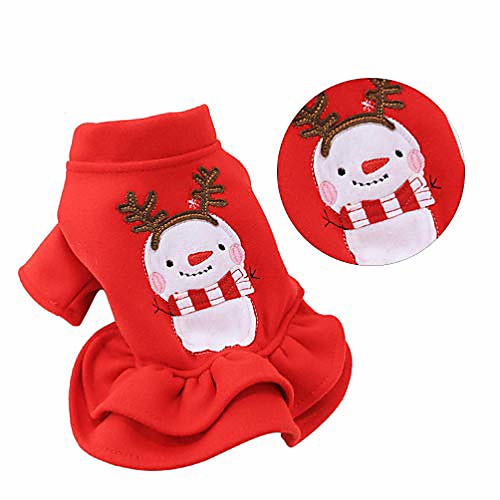 

dog christmas dress - christmas pet costume skirt dog clothes winter warm dog princess dress clothes dachshund chihuahua corgi - red xs