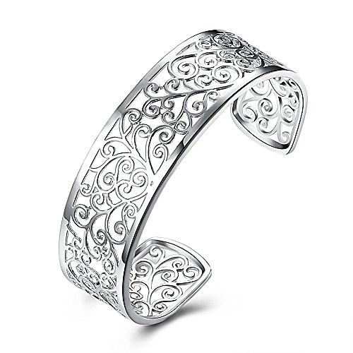 

925 sterling silver filigree cuff bracelet, 7
