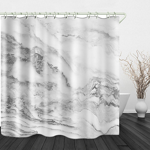 

Marbled Landscape Painting Digital Printing Shower Curtain Shower Curtains Hooks Modern Polyester New Design
