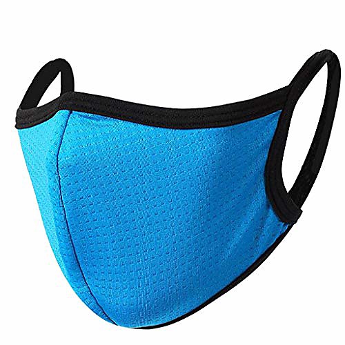 

unisex washable face cover, seamless reusable mouth cover, soft breathable anti dust sports face muffle for outdoor (blue)