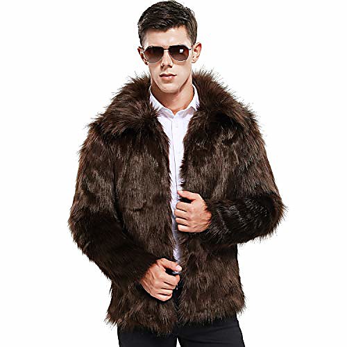

faux fur coat winter warm fur jacket luxury long sleeve overcoat parka outerwear for women men khaki