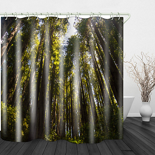 

Towering Woods Digital Printing Shower Curtain Shower Curtain Shower Curtains & Hooks Modern Polyester New Design