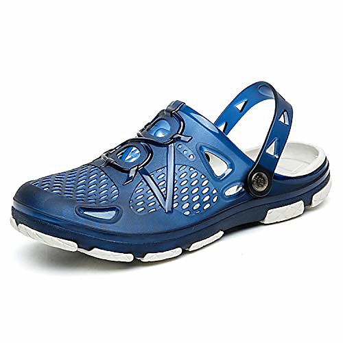 

unisex garden clogs mens womens outdoor walking sandals light beach sports mules sandals anti slip quick drying summer water shower slippers shoes dark blue