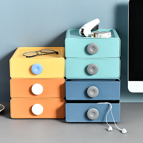 

Plastic Desktop Storage Box Drawer Type Stackable Cosmetics and Jewelry Box 1 Pc