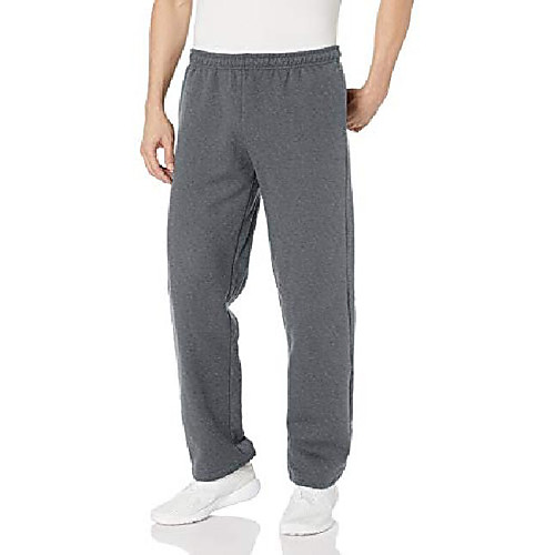 

men's big and tall fleece open bottom pocketed pant, dark heather, xx-large