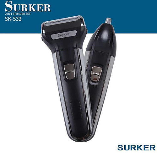 

Surker Electric Hair Trimmer Sk-532 2 In 1 Rechargeable Electric Shaver Razor Nose Hair Trimmer Temples Trimmer Washable