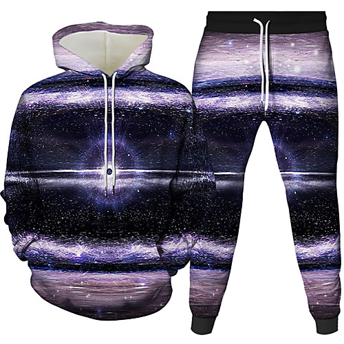 

Women's Men's Pullover Hoodie Sweatshirt 3D Galaxy Star Print 2 Piece Front Pocket Daily 3D Print 3D Print Casual Hoodies Sweatshirts Black