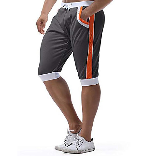 

mens shorts casual 3/4 pants men mesh shorts lightweight mens capri pants mens long shorts for men with pockets grey