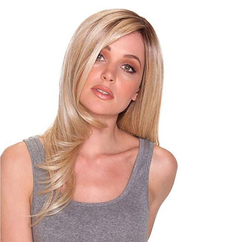 

Synthetic Wig Natural Straight Asymmetrical Wig Blonde Medium Length Blonde Synthetic Hair Women's Fashionable Design Cute Soft Blonde