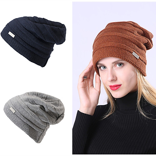 

Women's Men's Hiking Cap Ski Hat Hooded Neck Warmer 1 PCS Winter Outdoor Thermal Warm Waterproof Windproof Fleece Lining Skull Cap Beanie Solid Color Acrylic Flannel Black Red Grey for Hunting