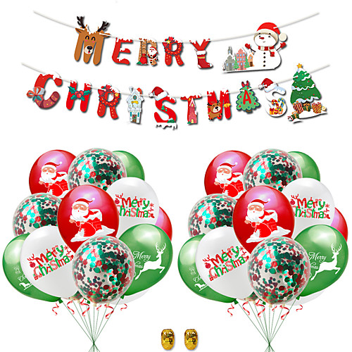 

Party Balloons 23 pcs Merry Christmas Party Supplies Latex Balloons Banner Boys and Girls Party Decoration 12 Inch for Party Favors Supplies or Home Decoration