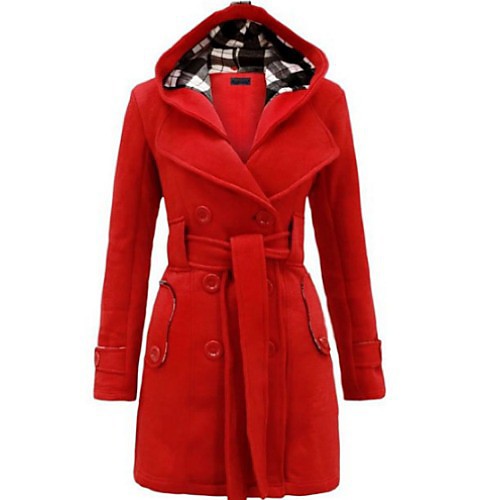 

Women's Solid Colored Active Fall & Winter Coat Long Daily Long Sleeve Fleece Coat Tops Black