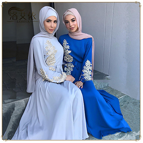 

Arabian Adults' Women's Abaya Dress For Party Halloween Polyester Embroidery Halloween Carnival Masquerade Dress