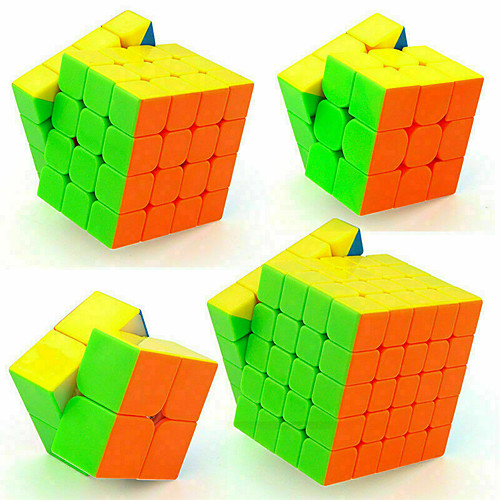 

Speed Cube Set 4 pcs Magic Cube IQ Cube MoYu 222 333 444 Speedcubing Bundle 3D Puzzle Cube Stress Reliever Puzzle Cube Stickerless Smooth Office Desk Toys Kid's Adults Toy Gift