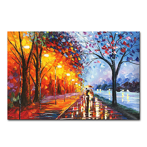

Mintura Large Size Hand Painted Knife Landcape Oil Painting on Canvas Modern Abstract Wall Art Picture For Home Decoration No Framed