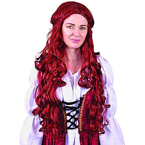 

medieval lady wig long auburn