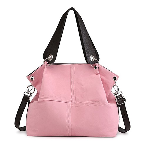 

Women's Bags PU Leather Velvet Tote Top Handle Bag Zipper Daily Outdoor Handbags Baguette Bag Black Blue Blushing Pink Brown