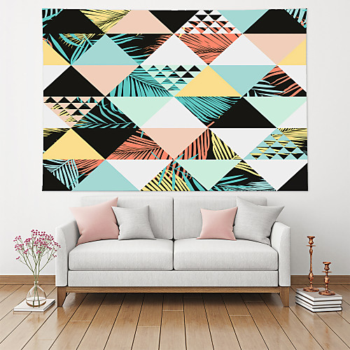 

Bohemian Boho Wall Tapestry Art Decor Blanket Curtain Picnic Table Cloth Hanging Home Bedroom Living Room Decoration Polyester Geometric Triangle Plant Leaf