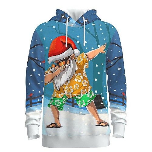 

Men's Pullover Hoodie Sweatshirt Print Graphic 3D Front Pocket Christmas Daily 3D Print 3D Print Christmas Hoodies Sweatshirts Blue