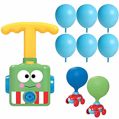 

balloon race car, childrens inertia power balloon car, diy balloon power car toy experiment intelligence education fun science car baby toys kids gift with balloon, green