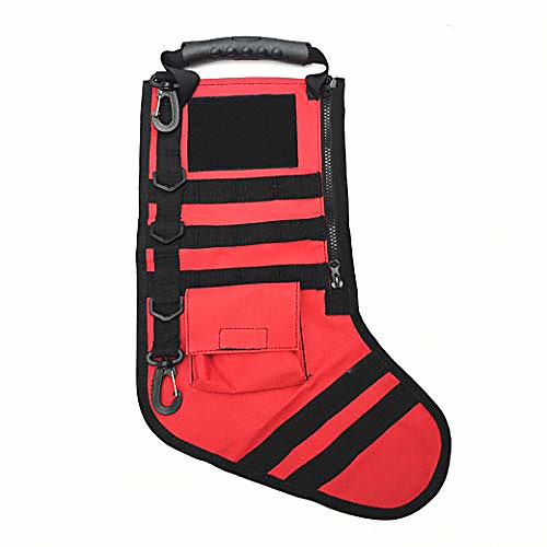 

hanging tactical christmas stocking bag dump drop pouch utility storage bag military combat hunting magazine pouches (red)