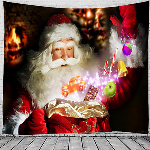

Christmas Santa Claus Holiday Party Wall Tapestry Art Decor Blanket Curtain Picnic Tablecloth Hanging Home Bedroom Living Room Dorm Decoration Christmas Old Man Gift