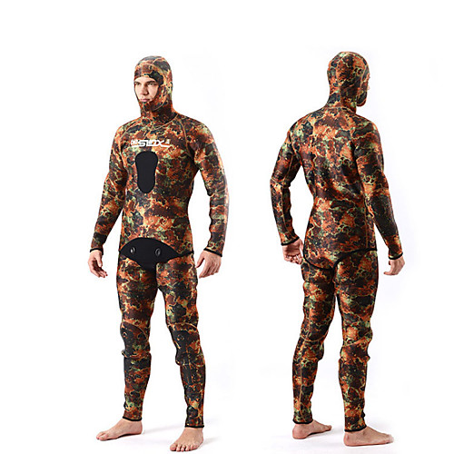 

SLINX Men's Full Wetsuit 5mm SCR Neoprene Diving Suit Thermal Warm Long Sleeve Hooded - Swimming Diving Surfing Patchwork Spring & Fall Winter / Stretchy