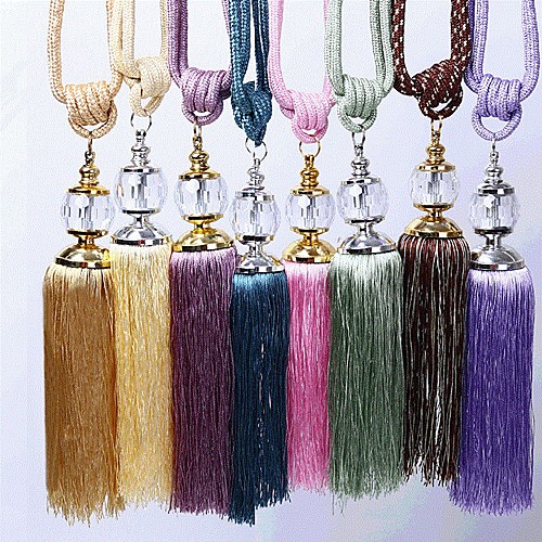 

4Pcs Rope Curtain Tieback Curtain Tassels Fringe Tie Backs Holdbacks Window Drapes Curtain Supplies Rope Room Accessories