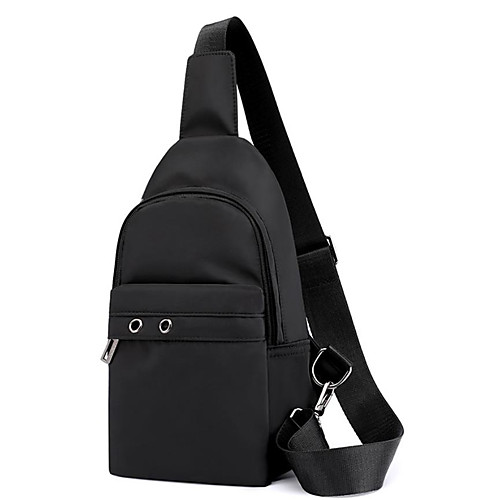 

Men's Bags Polyester Sling Shoulder Bag Chest Bag Solid Colored Solid Color Daily Baguette Bag MessengerBag Black Gray