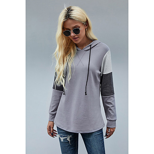 

Women's Pullover Hoodie Sweatshirt Graphic Color Block Daily Casual Hoodies Sweatshirts Yellow Green Gray